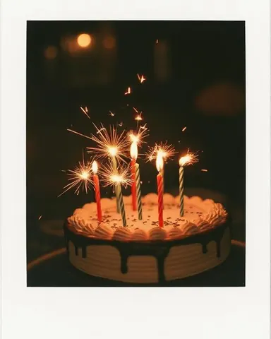 Birthday cake with sparklers